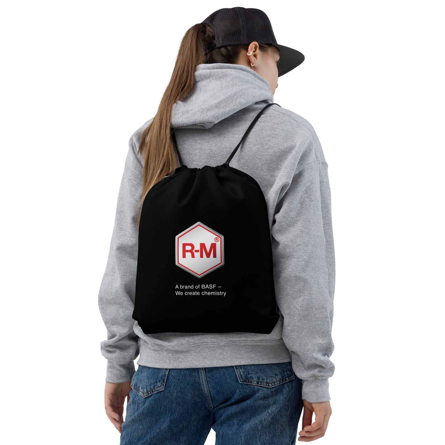 R-M Drawstring bag black